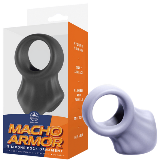 Excellent Power Macho Armor Silicone Cock & Ball Ornament Grey