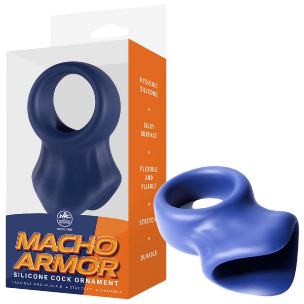 Excellent Power Macho Armor Silicone Cock & Ball Ornament Blue