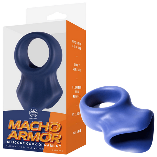 Excellent Power Macho Armor Silicone Cock & Ball Ornament Blue