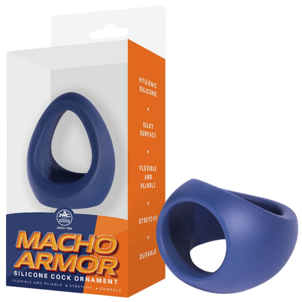 Excellent Power Macho Armor Silicone Cock & Ball Ring Ornament Blue