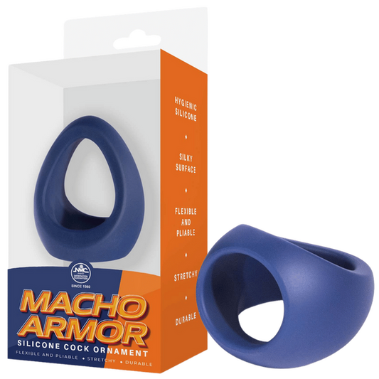 Excellent Power Macho Armor Silicone Cock & Ball Ring Ornament Blue