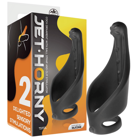 Excellent Power Jet Horny Cock Ring with Ball Strap and Clit Stimulator