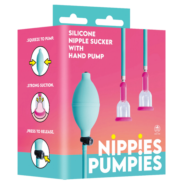 Excellent Power Nippies Pumpies - Silicone Nipple Sucker with Manual Pump Pink