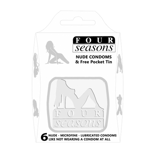 Four Seasons Nuda White Tin Condoms 6's