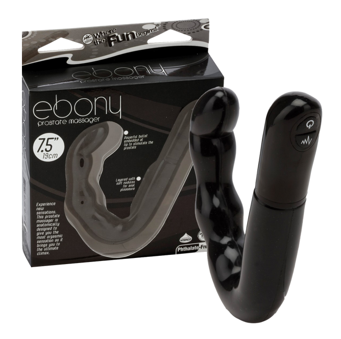 Excellent Power Ebony Vibrating Prostate Massager (Black)