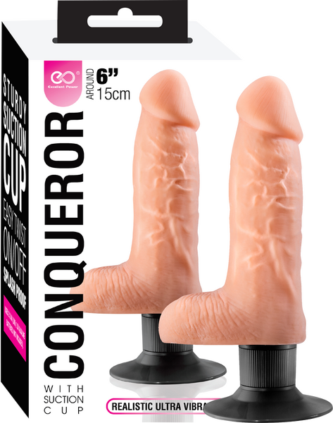 Excellent Power Conqueror 6" Vibrating Dildo Flesh