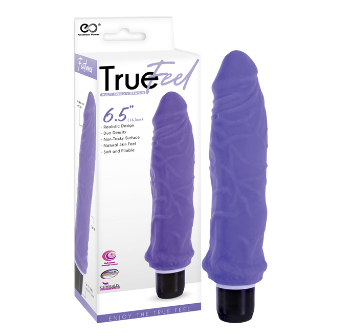 Excellent Power True Feel Ribbed 6.5" Vibrator Purple