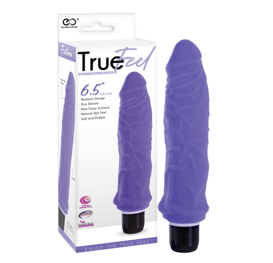 Excellent Power True Feel Ribbed 6.5" Vibrator Purple