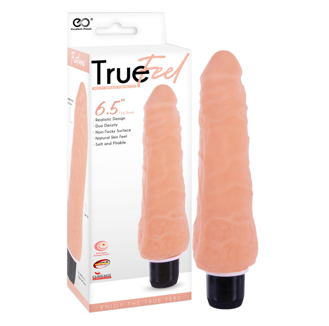 Excellent Power True Feel Slim 6.5" Vibrator Flesh