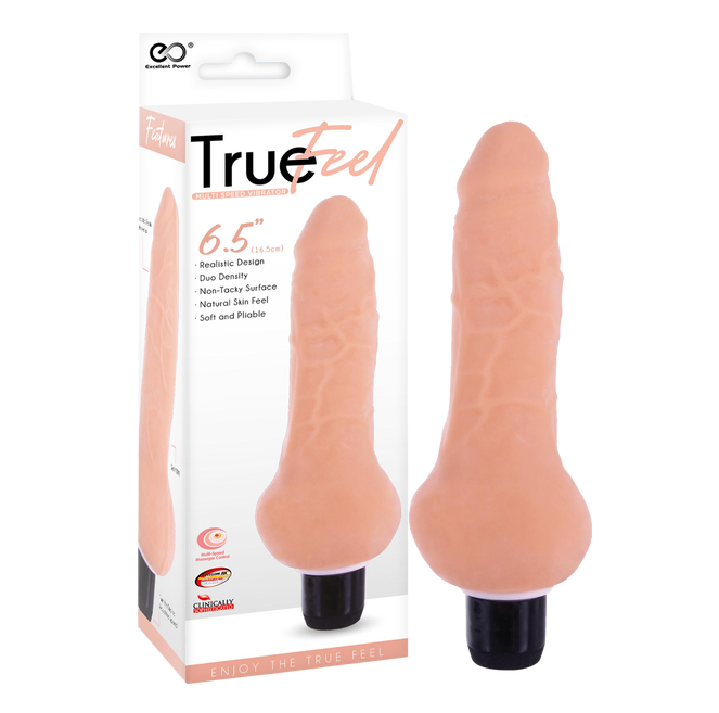 Excellent Power True Feel Ballsy 6.5" Vibrator Flesh