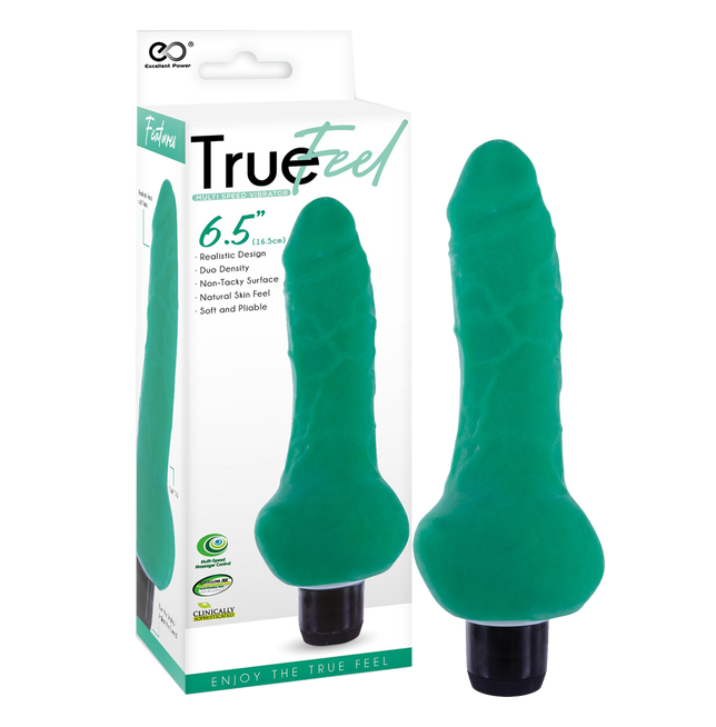 Excellent Power True Feel Ballsy 6.5" Vibrator Green