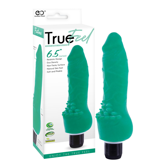 Excellent Power True Feel Viking 6.5" Vibrator Green