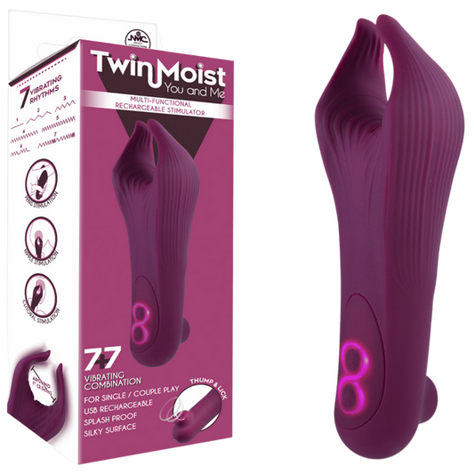 Excellent Power Twin Moist - Multi-functional Rechargeable Stimulator (Pink)