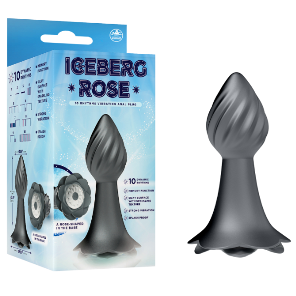 Excellent Power Iceberg Rose - 10 Rhythms Vibrating Anal Plug (Grey)
