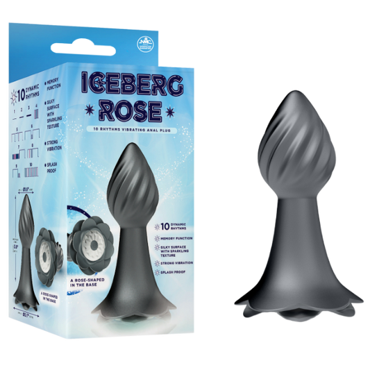 Excellent Power Iceberg Rose - 10 Rhythms Vibrating Anal Plug (Grey)