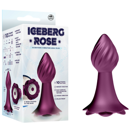 Excellent Power Iceberg Rose - 10 Rhythms Vibrating Anal Plug (Pink)