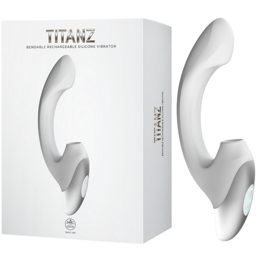 Excellent Power Titanz Thumping Rechargeable Silicone Vibrator (White)