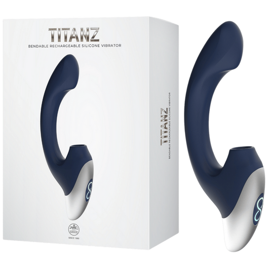 Excellent Power Titanz Thumping Rechargeable Silicone Vibrator (Blue)