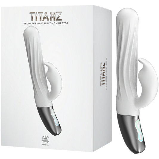 Excellent Power Titanz Thrusting Rabbit Rechargeable Silicone Vibrator (White)