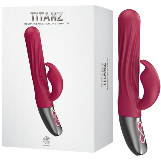 Excellent Power Titanz Thrusting Rabbit Rechargeable Silicone Vibrator (Pink)