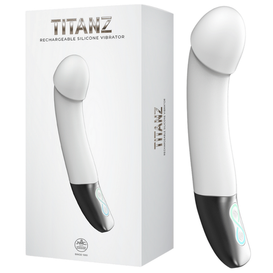 Excellent Power Titanz Rechargeable Silicone Bendable Shaft Vibrator (White)