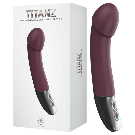 Excellent Power Titanz Rechargeable Silicone Bendable Shaft Vibrator Rubine (Red)