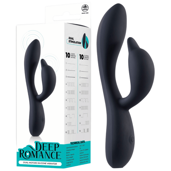 Excellent Power Deep Romance - Dual Motor Silicone Vibrator (Black)