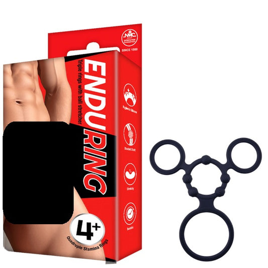 Excellent Power Enduring Triple Ring With Ball Stretcher (Black)