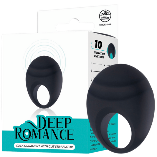 Excellent Power Deep Romance - Cock Ornament With Clit Stimulator (Black)