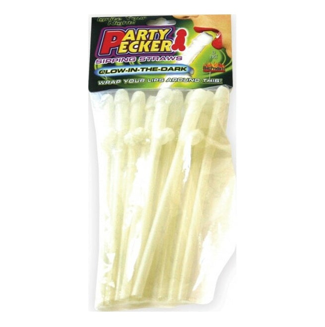 Hott Products | Party Pecker Sipping Straws (glow-in-the-dark)
