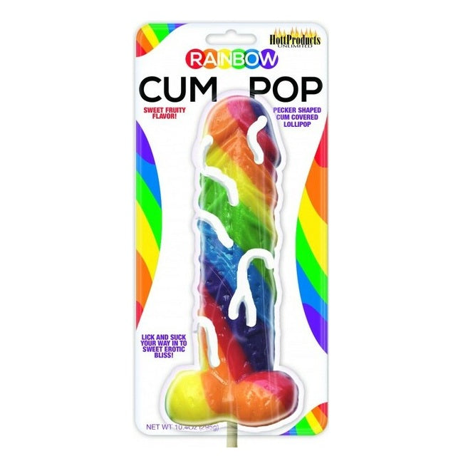 Hott Products | Cum Pop Lollipop - Pecker Shaped Cum Covered Rainbow Lollipop