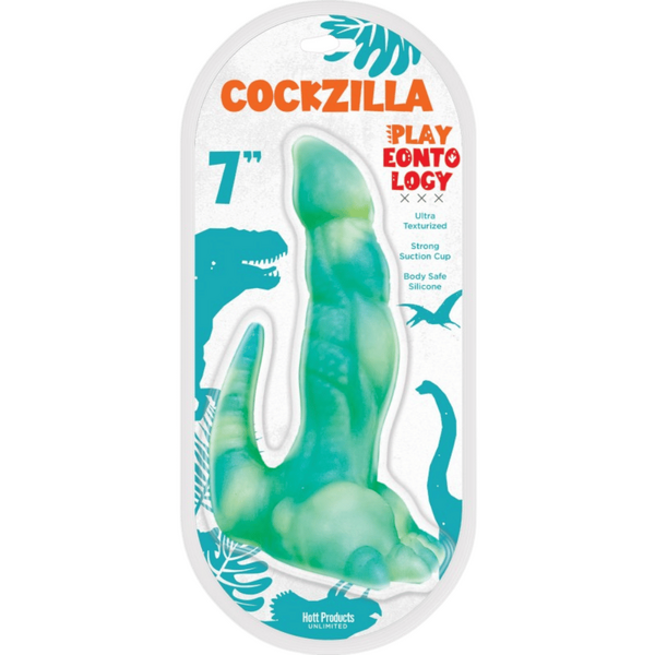 Hott Products | Cockzilla 7" Dinosaur Shaped Dildo Blue