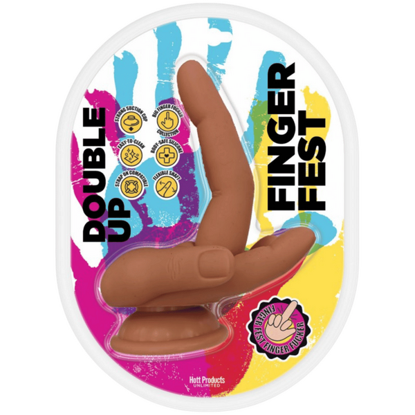 Hott Products | Finger Fest Dildo Double Up Tan