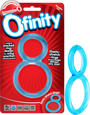 ScreamingO Ofinity Double Erection Cock Ring - Blue