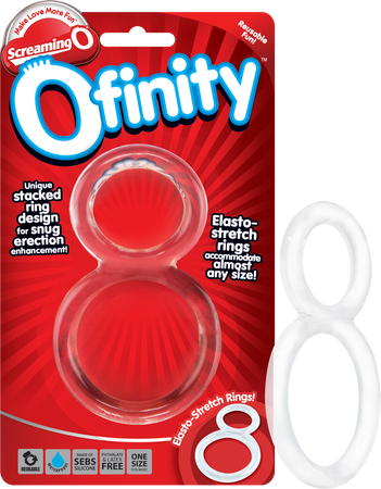 ScreamingO Ofinity Double Erection Cock Ring - Clear