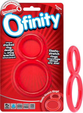ScreamingO Ofinity Double Erection Cock Ring - Red