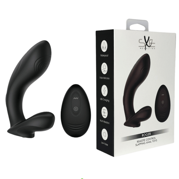SXE Roger Remote Control Vibrating and Slapping Anal Dildo