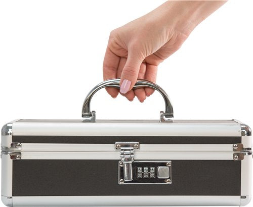 The Toy Chest - Small Lockable Vibrator Sex Toy Case Black 30.5cm x 10cm x 10cm