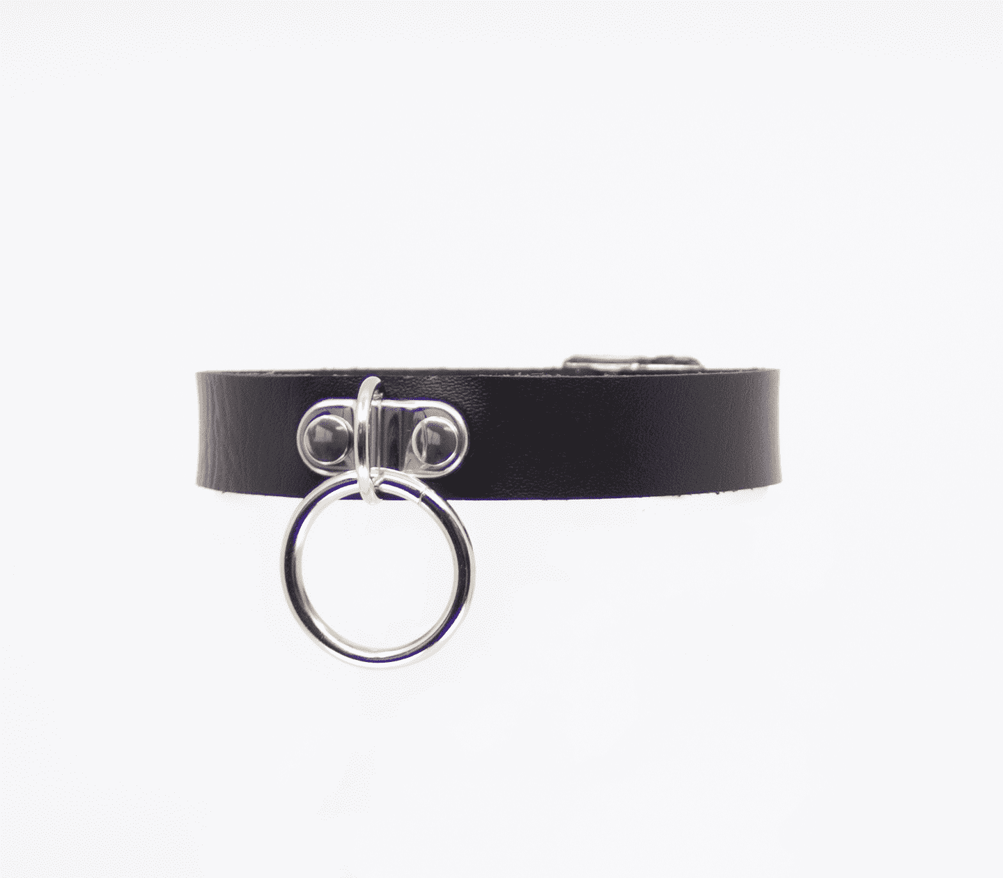 Love In Leather Faux Leather Collar With Double Sided Buckle Closure
