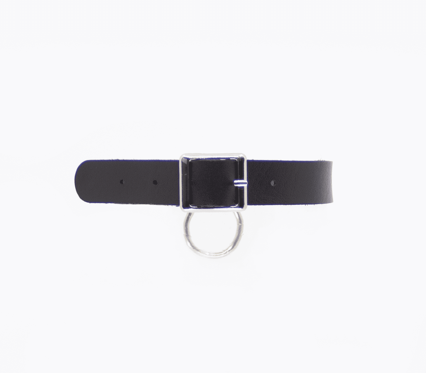 Love In Leather Faux Leather Collar With Double Sided Buckle Closure