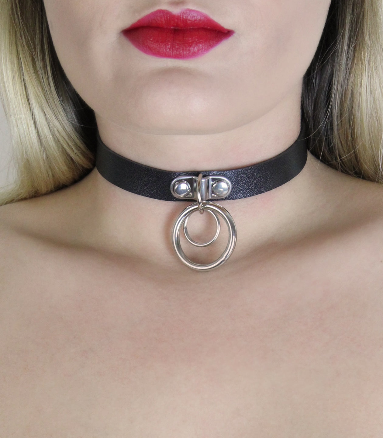 Love In Leather Faux Leather Collar With Single Press Stud Closure