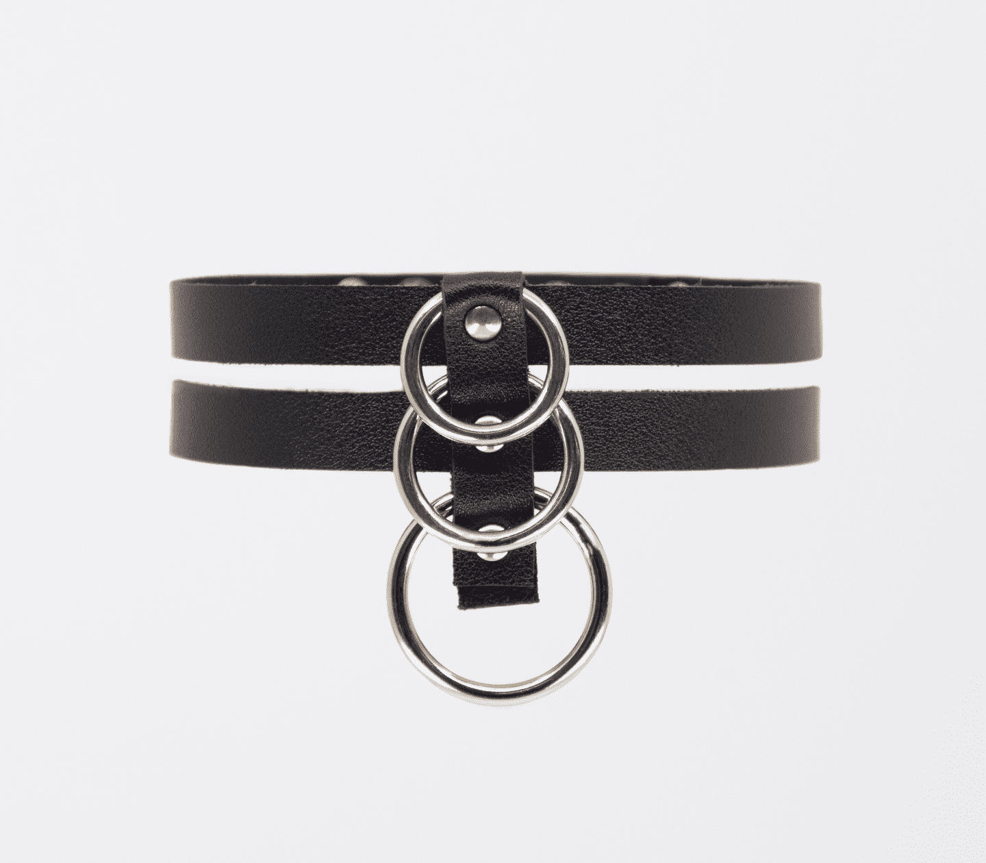 Love In Leather Faux Leather Collar With Double Strap Design