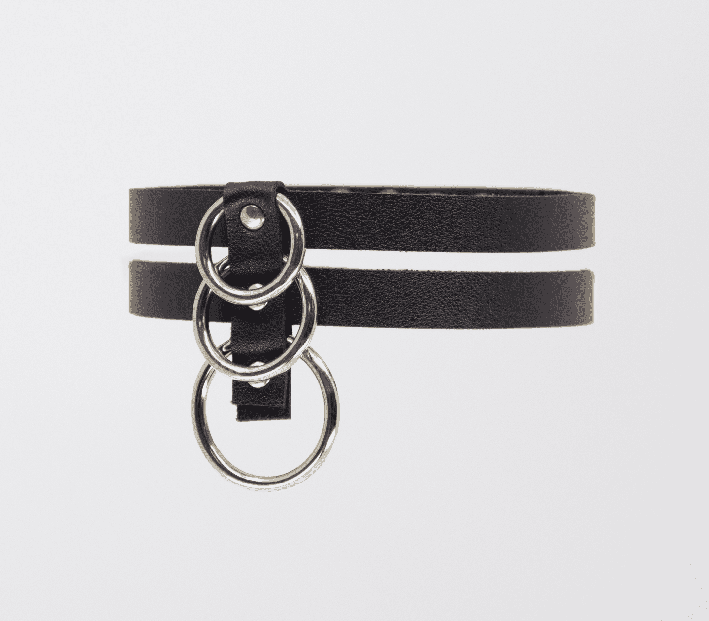 Love In Leather Faux Leather Collar With Double Strap Design