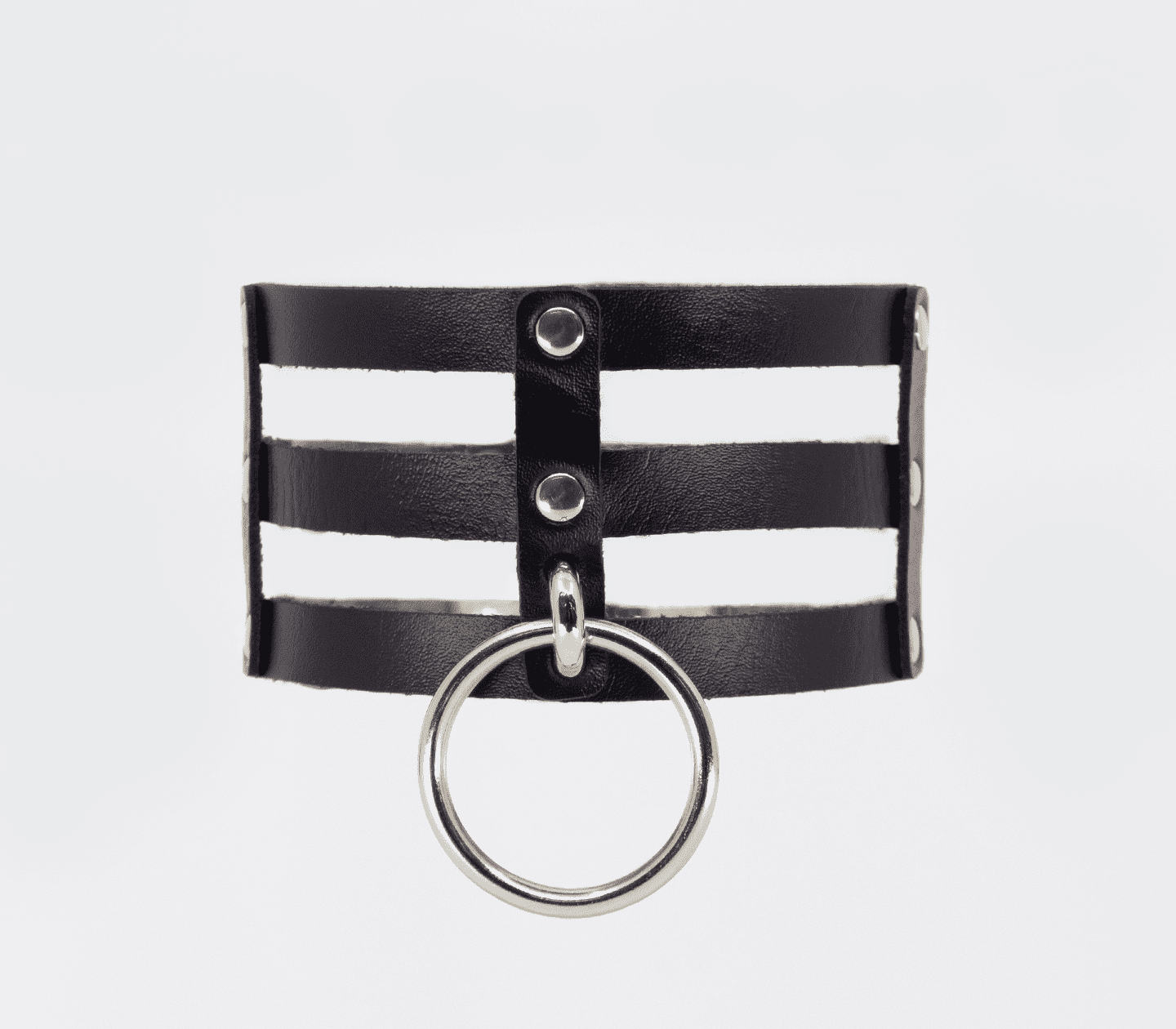 Love In Leather Faux Leather Collar With Triple Strap Design