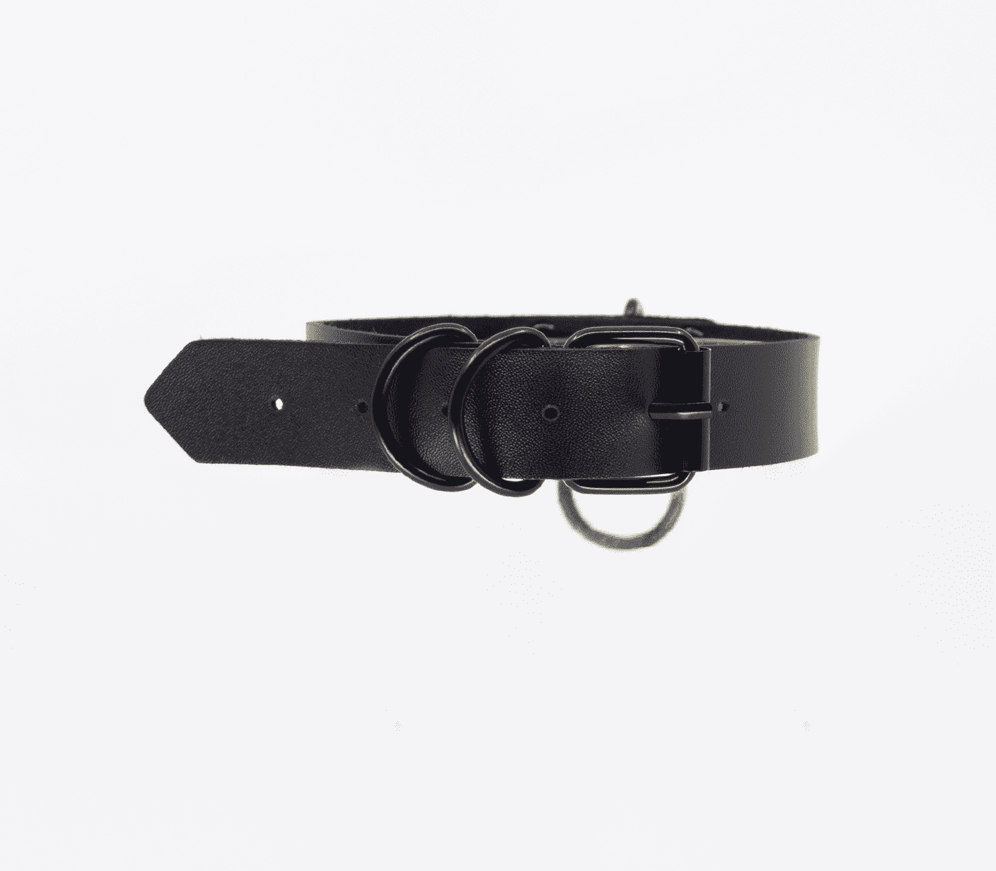 Love In Leather Faux Leather Collar With Black Metal Hardware