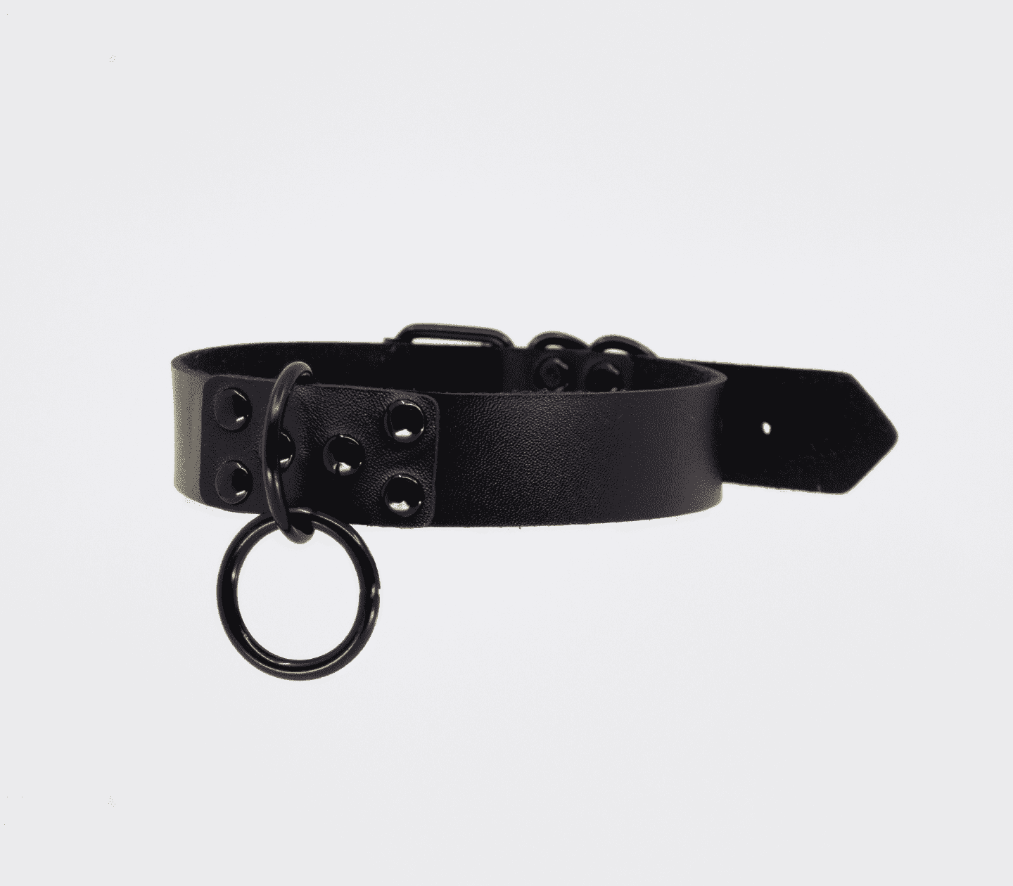 Love In Leather Faux Leather Collar With Black Metal Hardware
