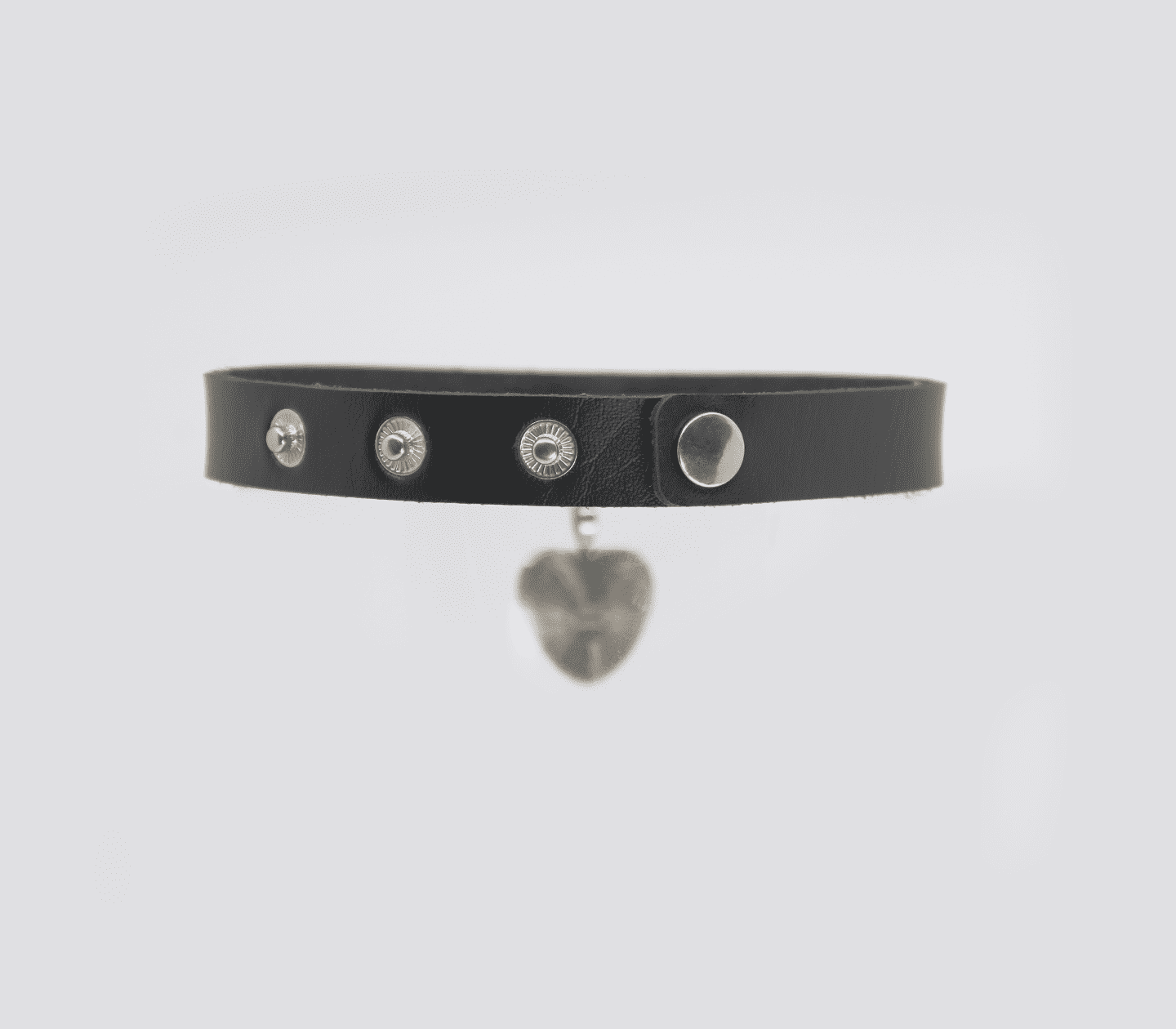 Love In Leather Faux Leather Collar With Heart Pendant