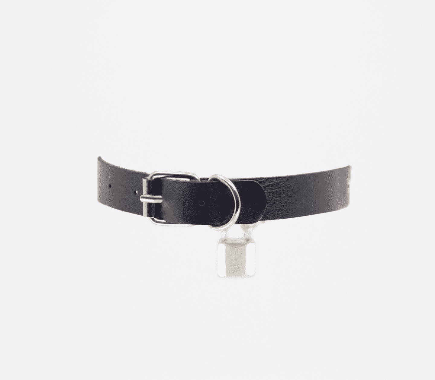 Love In Leather Faux Leather Collar With Padlock Pendant