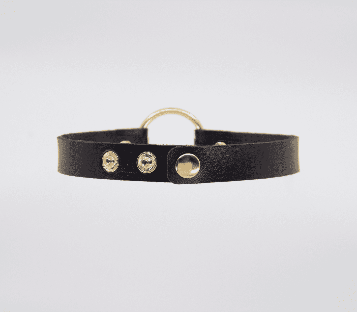 Love In Leather Faux Leather Choker Collar With 40mm O-Ring