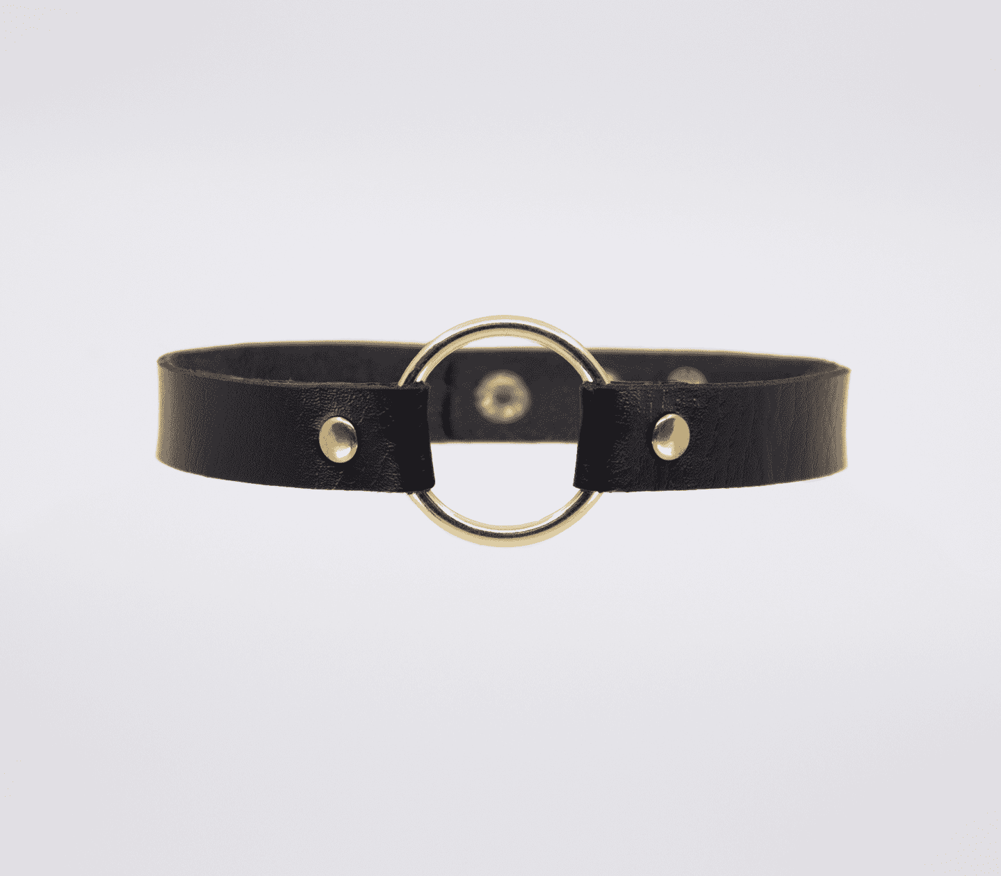 Love In Leather Faux Leather Choker Collar With 40mm O-Ring